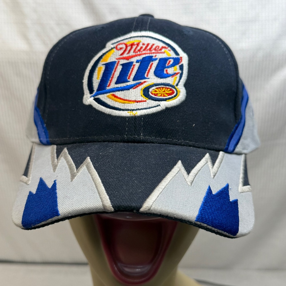 CSI Racewear Miller Lite Hat Mens OSFM Navy Blue Rusty Wallace Last Call Cap